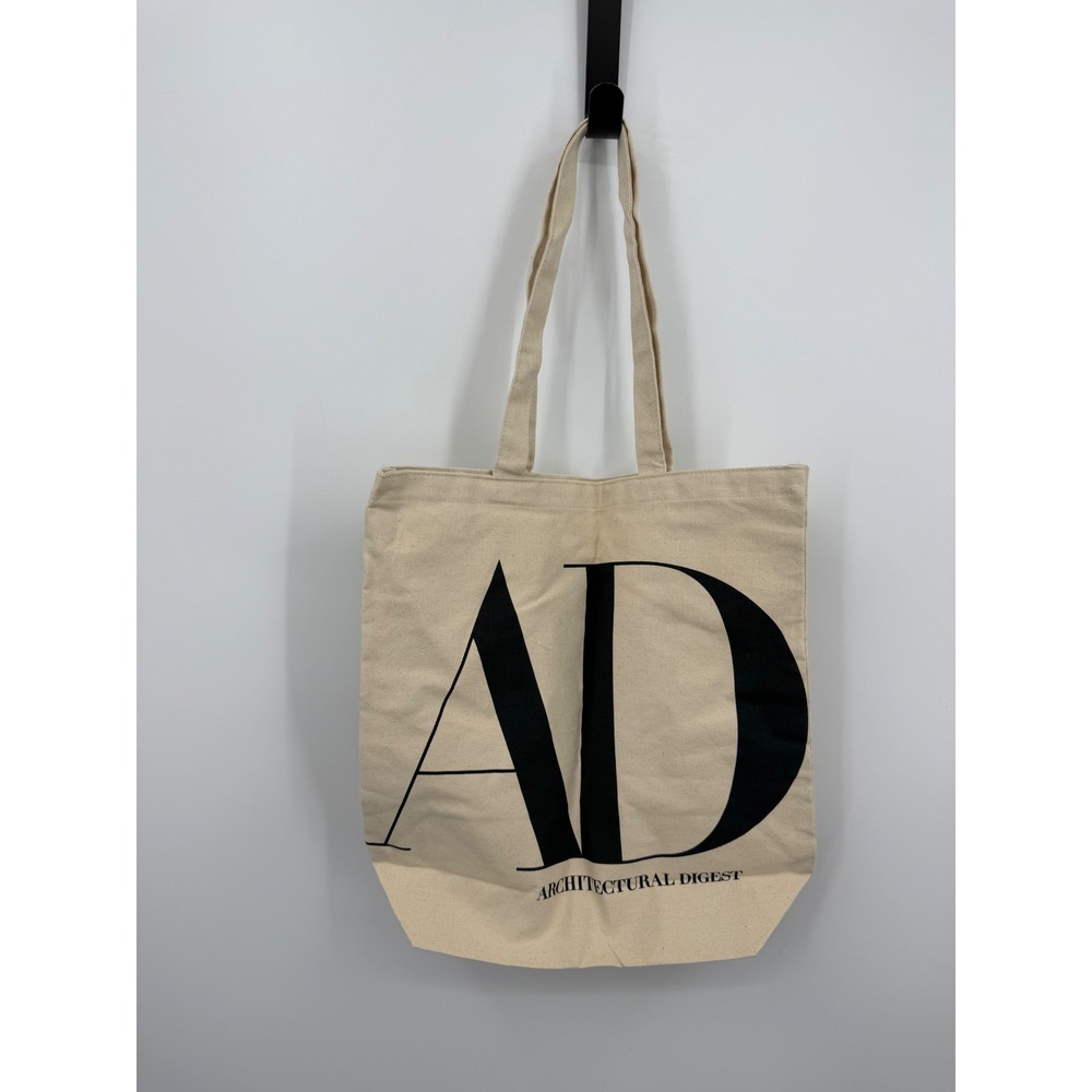 Architectural Digest AD Logo Tote Bag Women OS Cream Canvas Minimalist Graphic